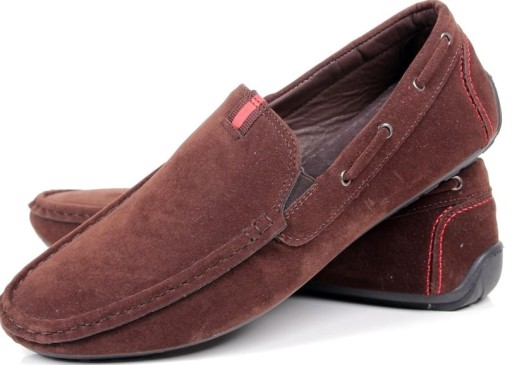 MĘSKIE MOKASYNY BRĄZOWE ZAMSZOWE BUTY WSUWANE CASUAL MUST HAVE SEZONU HOT