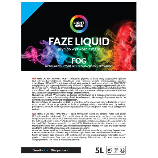 LIGHT4ME FAZE LIQUID 5л жидкость для легкого тумана