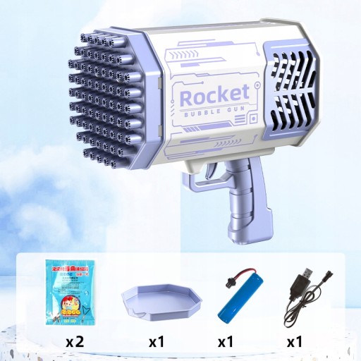 Пистолет для мыльных пузырей Bubble Gun Rocket с 69 отверстиями