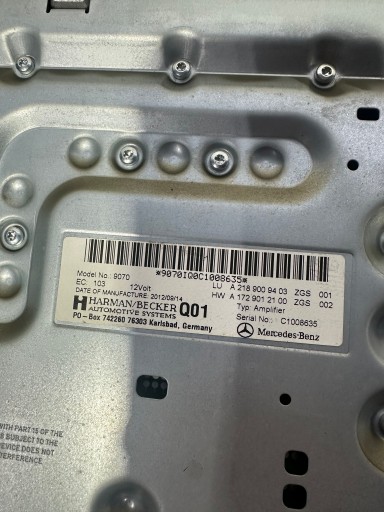 Акустическая система, динамики Harman Kardon Mercedes CLS W218 КОМПЛЕКТ, УСИЛИТЕЛЬ