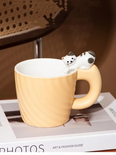 Креативная керамическая кружка с мультяшным котом, милая кружка с котом для детей, завтрак, молоко, домашнее животное