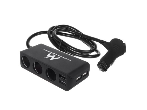 РАСПРЕДЕЛИТЕЛЬ ЗАЖИГАЛКИ ТРОЙНИКА 12-24В 4xUSB 120Вт