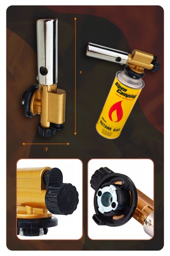 ЧУГУННАЯ ПЬЕЗО ГАЗОВАЯ ГОРЕЛКА + ГАЗОВЫЙ КАРТРИДЖ 227G X8