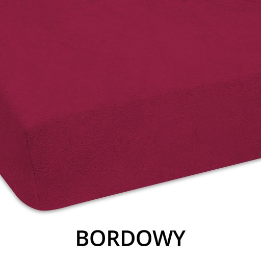 PRZEŚCIERADŁO BORDOWE PORZĄDNE CIEMNE FROTTE 200/200 CM Z GUMKĄ