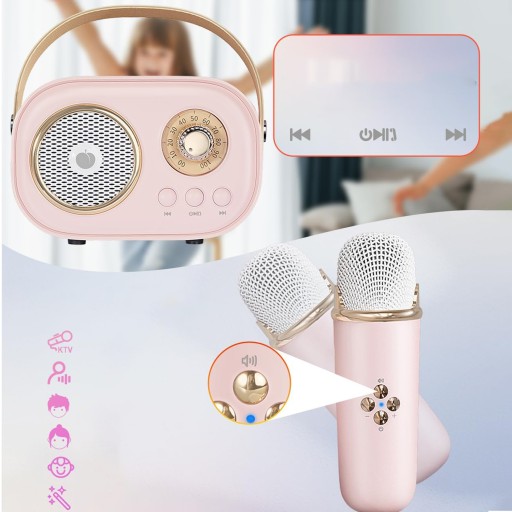 БЕСПРОВОДНОЙ МИКРОФОН ДЛЯ КАРАОКЕ, ДИНАМИК BLUETOOTH, НАБОР 2 МИКРОФОНА