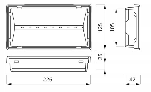Oprawa Lampa awaryjna EXIT S LED 1W 1h atest CNBOP 1-ZADANIOWA IP65 IK07