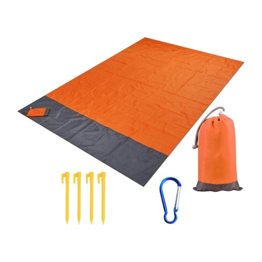 Koc piknikowy Koc plażowy z torbą do przechowywania Trwały pomarańczowy 200cmx210cm