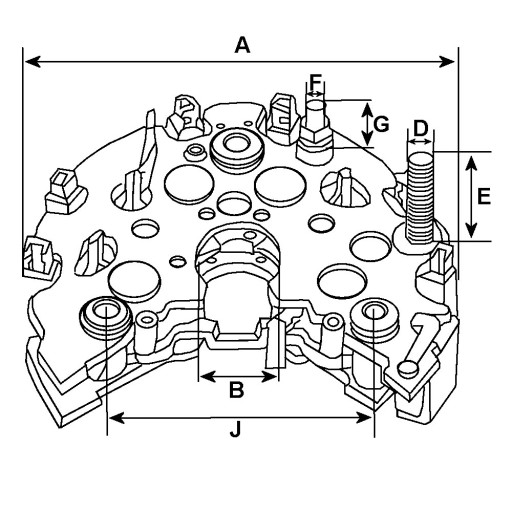 Mostek prostowniczy alternatora Magneti Marelli 50A 63623301 136423 ARC4014