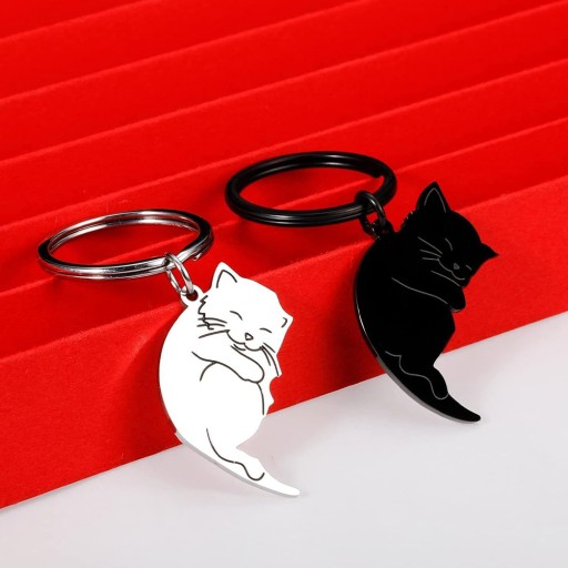 1 ПАРА брелоков с изображением кошек для пар CUTE MATCHING CAT