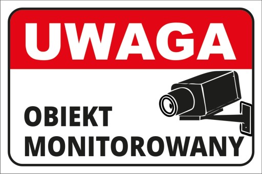 НАКЛЕЙКА ВНИМАНИЕ ОБЪЕКТ КОНТРОЛЯ ВОДОНЕПРОНИЦАЕМАЯ ГЛЯНЦЕВАЯ САМОКЛЕЯЩАЯСЯ ПЛЕНКА