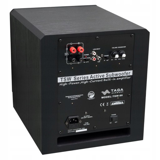 TAGA HARMONY TSW-80 АКТИВНЫЙ САБВУФЕР 8 ДЮЙМОВ, ЧЕРНЫЙ