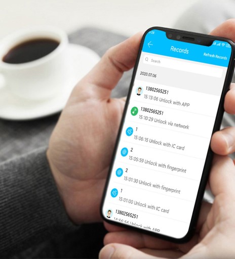 Кодированная комбинированная дверная ручка с Bluetooth, Wi-Fi, RFID и считывателем пальцев