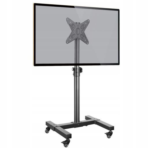 STOJAK POD TV 13-43 CALE KÓŁKA MOBILNY CZARNY PREMIUM