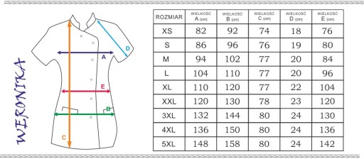 ELASTYCZNY FARTUCH KOSMETYCZNY MEDYCZNY r.4XL