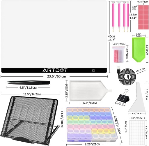 ARTDOT A2 LED креативный набор для Diamond Art, 40 x 60 см Б/у