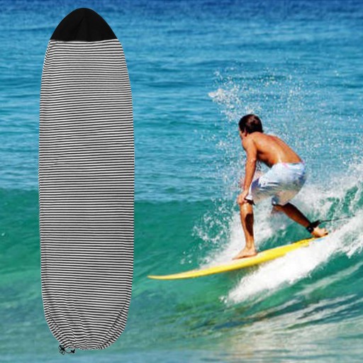 Pokrowiec na skarpety do deski surfingowej w paski Elastyczny 200 cm x 50 cm Czarny