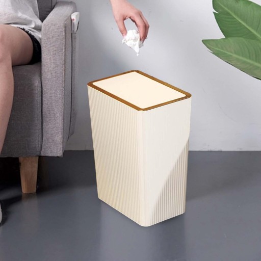 Контейнер для мусора с крышкой Slim Narrow 15л Белый