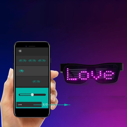 СВЕТЯЩИЕСЯ СВЕТОДИОДНЫЕ ОЧКИ BLUETOOTH МИГАЮЩИЕ ОЧКИUSB