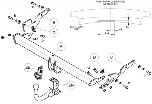 Фаркоп Witter Mazda CX-5 KF II 2017-