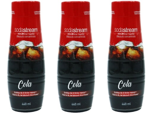 3x КОНЦЕНТРАТ SODASTREAM SYRUP COLA CLASSIC ДЛЯ САТУРАТОРА НАПИТКОВ ОБЪЕМОМ 9 Л, 440 мл