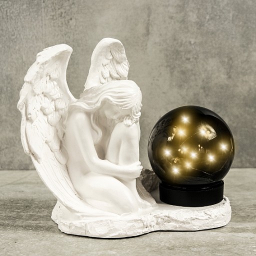 ZNICZ GIPSOWA FIGURKA NAGROBNA LAMPA SOLARNA LED