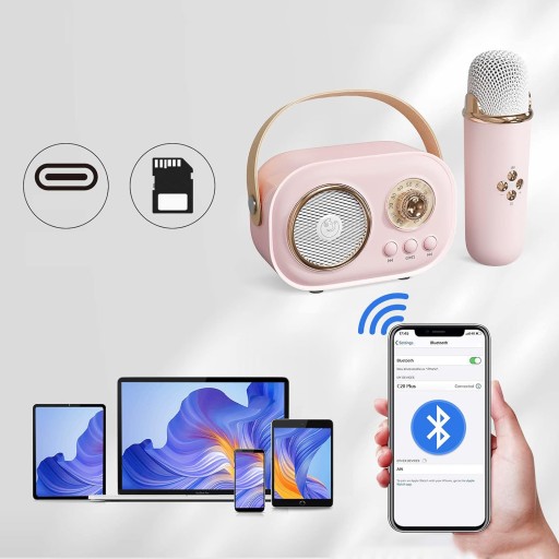 БЕСПРОВОДНОЙ МИКРОФОН ДЛЯ КАРАОКЕ, ДИНАМИК BLUETOOTH, НАБОР 2 МИКРОФОНА