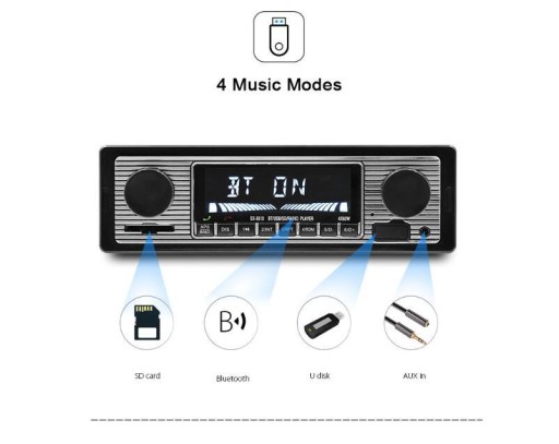 АВТОМОБИЛЬНОЕ РАДИО 1DIN SD USB BLUETOOTH МИКРОФОН