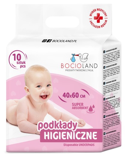 10x ПОДЛОЖКА HYGIENE Подушечка для пеленания, впитывающая, 40x60 см
