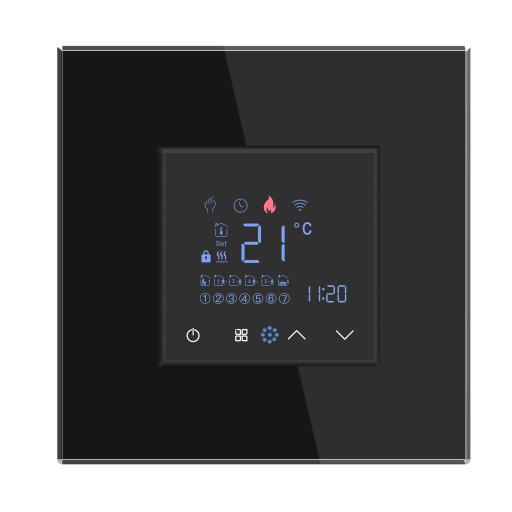WIFI КОМНАТНЫЙ КОНТРОЛЛЕР В СТЕКЛЯННОЙ РАМКЕ TUYA