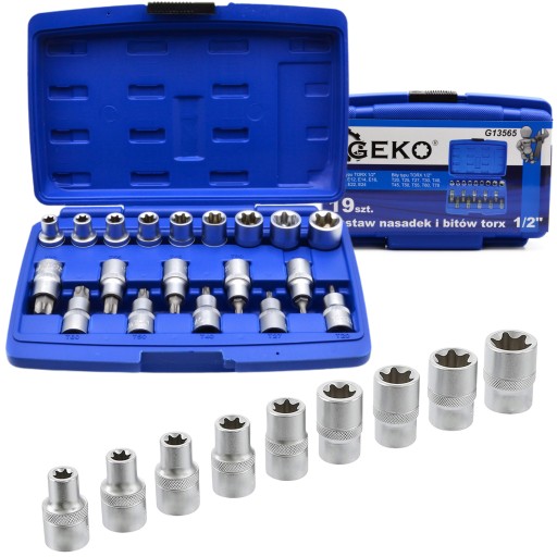 НАБОР КЛЮЧЕЙ И НАСАДОК TORX 1/2