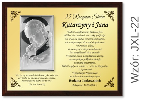 PREZENT ROCZNICA ŚLUBU JUBILEUSZ 10 15 20 25 30 40 45 50 55 GODY + pudełko