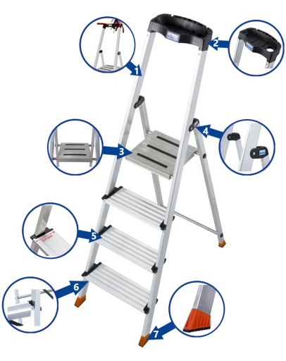 Лестница отдельно стоящая KRAUSE SEPURO 1X4 w.r. 2,85 м