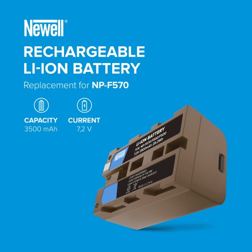 BATERIA AKUMULATOR NEWELL NP-F570 NP-F550 DO SONY I LAMP LED YONGNUO USB-C