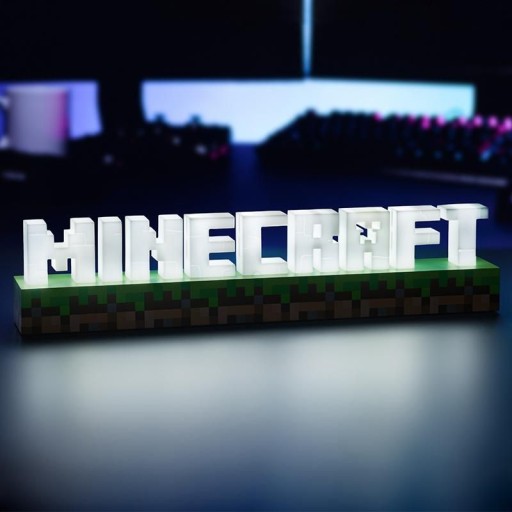 ЛАМПА ЛОГОТИПА MINECRAFT для ИГРОКОВ, большая лицензия 41,2 см