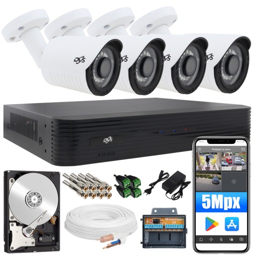 КОМПЛЕКТ МОНИТОРИНГА 4x ВНЕШНЯЯ КАМЕРА 5MPX 1TB