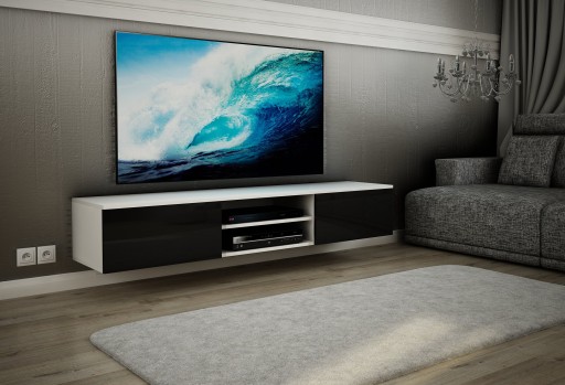 Тумба под телевизор Modern, Глянцевая, большая, 200 см