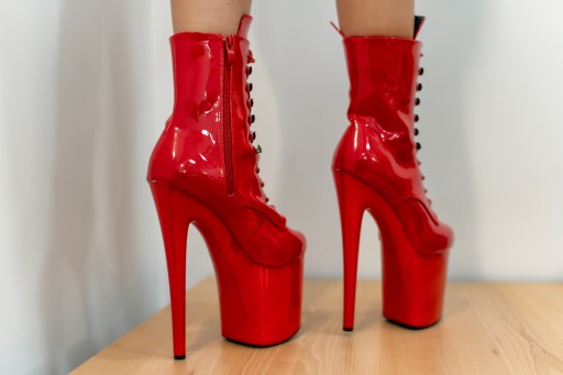 BUTY do POLE DANCE SZPILKI EROTYCZNE CZERWONE r.37