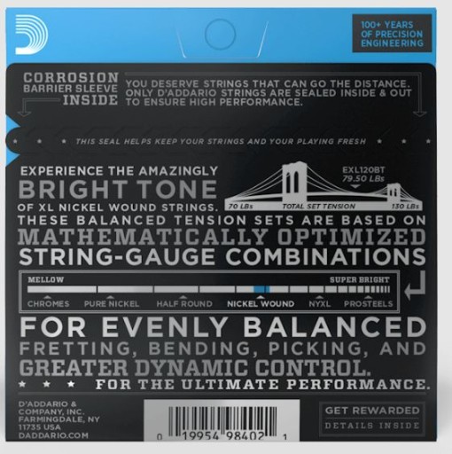 EXL120BT Struny Do Gitary Elektrycznej 9-40 D'Addario