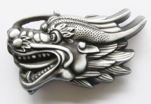 пряжка DRAGON HEAD застежка старое серебро