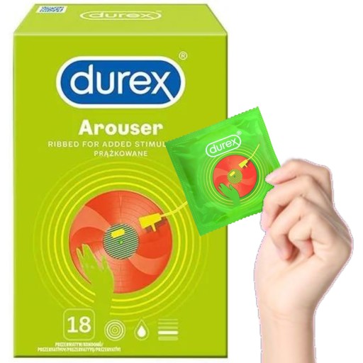 Стимулирующие презервативы DUREX Arouser, 18 шт., ребристые, увлажненные