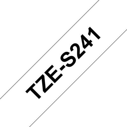 Лента Brother TZeS241 18мм белая ПРОЧНАЯ КЛЕЙКА PTE550