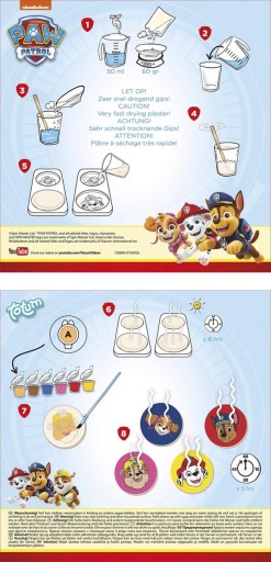 Набор Totum Paw Patrol, креативная кружка для рисования, гипсовые слепки