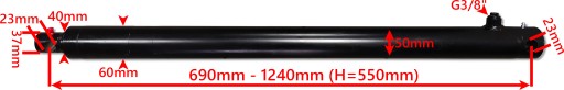 ГИДРАВЛИЧЕСКИЙ ЦИЛИНДР СМН1Г 40x550 L=1240