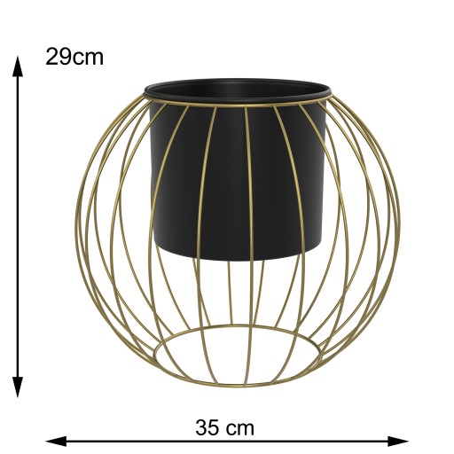 металлическая подставка для цветов лофт дизайн Ball GOLD диам. 35 см