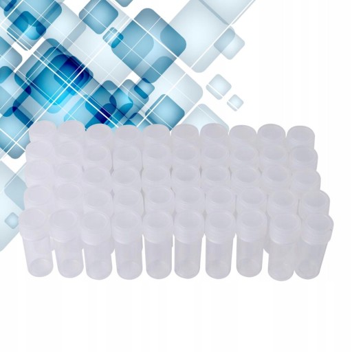 50SZT. PLASTIKOWYCH BUTELEK DO PRÓBEK MAŁY POJEMNIK 5ML