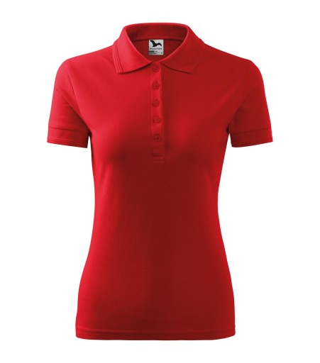KOSZULKA PIQUE POLO DAMSKA MALFINI 210 BAWEŁNIANA T-SHIRT czerwona 2XL