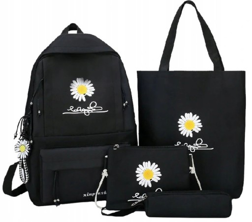 НАБОР ЧЕРНОГО РЮКЗАКА, СУМКА DAISY BAG 4 В 1, Пенал