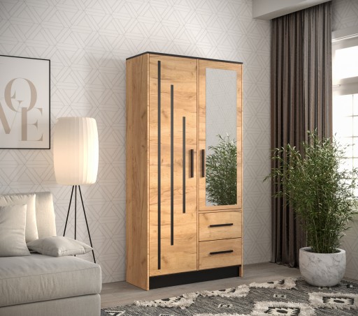 Szafa MALTA 4 103 dąb złoty craft z lustrem RIBES