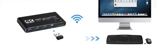 KVM-ПЕРЕКЛЮЧАТЕЛЬ HDMI 2.0 4xUSB 3.0 ПЕРЕКЛЮЧАТЕЛЬ 4K/60 Гц 2 КОМПЬЮТЕРА - 1 МОНИТОР