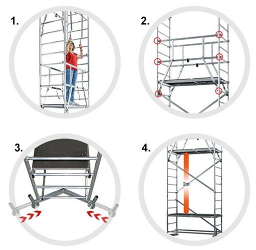 Строительные леса KRAUSE ClimTec 7,0 м без роликов